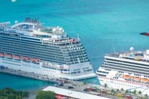 cruise ships moored on coast